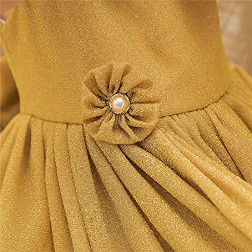 Image of TUIJI 0-6T Big Bowknot Toddler Baby Girls Formal Dresses Pageant Party Lace Embroidery Dress with Headwear