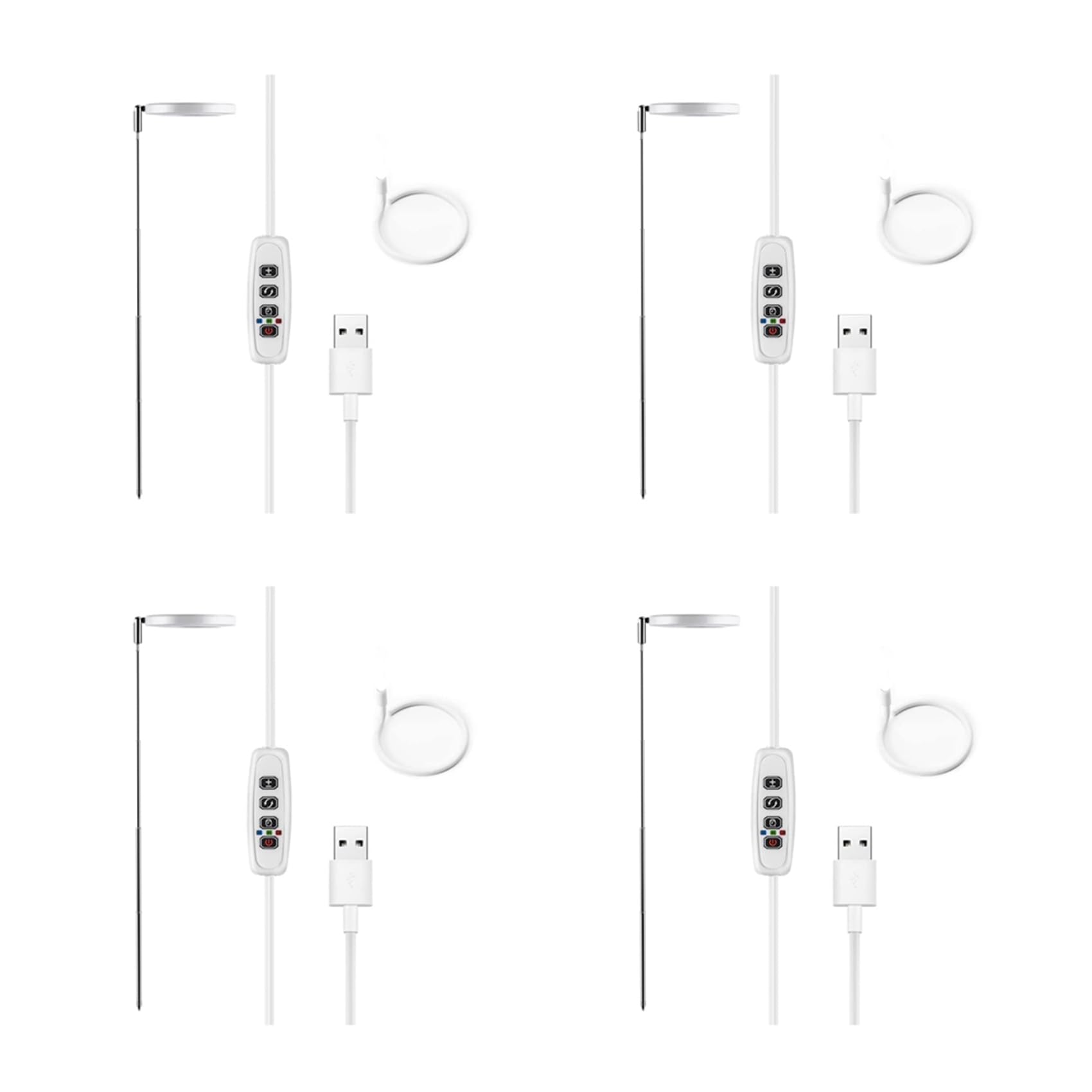 4X lampes de culture pour plantes d'intérieur à LED et minuterie
