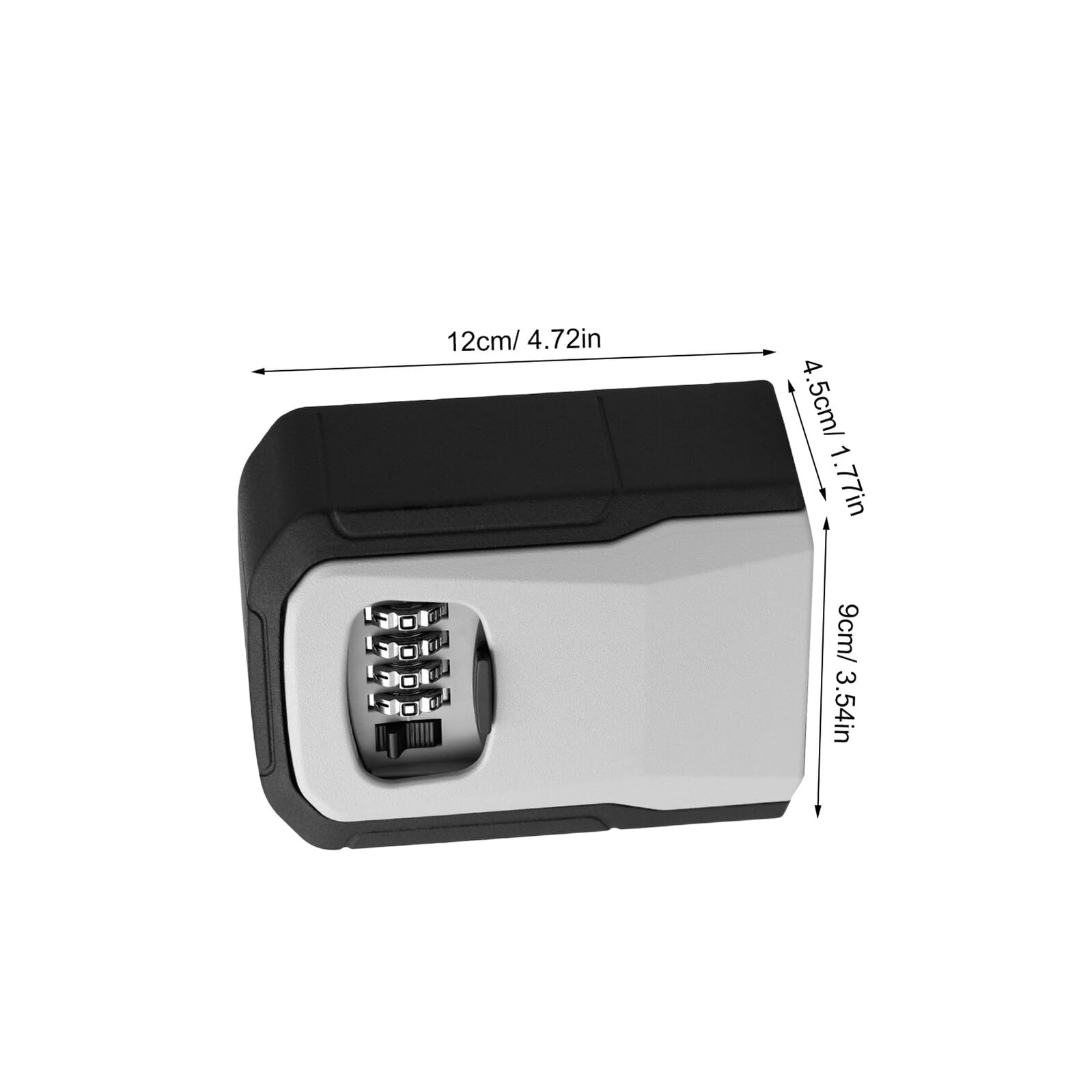 POPETPOP Cassetta Portachiavi da Parete con Combinazione, Alluminio | 4 Codice Digitale, Ganci Interni per Chiavi, Installazione Semplice, Grigio per Case in Affitto e Scuole