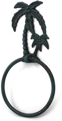 Miniatura 11 de Toallero de hierro fundido de plata antigua de 8.5 pulgadas - Decoración de conchas marinas - Decoración del hogar del mar Plata,Hierro fundido,Azul