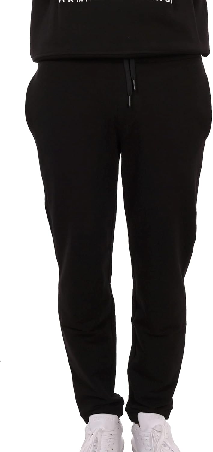 Armani Exchange Men's Drawstring Jogger With Logo Zip Pocket, Black, Medium