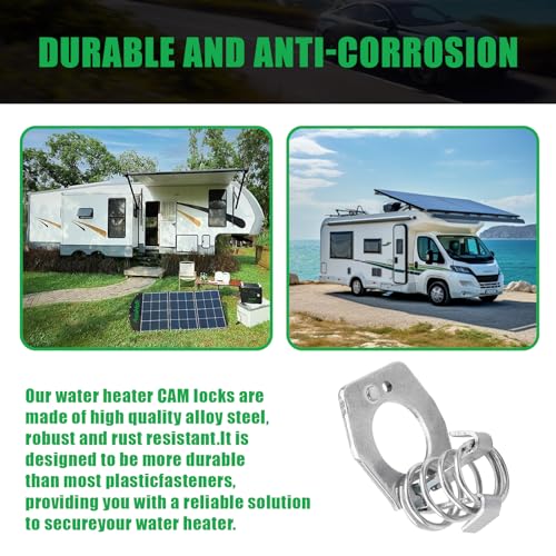 Image of ijuicy 2 PCS RV Water Weater Door Latch Twist Cam Lock Replacement Part, Metal RV Water Heater Cover, Camper Water Heater Door Latch Fastener, Universal RV Replacement Parts (Silver)