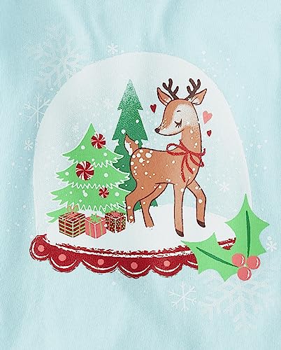 Image of The Children's Place Baby-Girls and Toddler All Holidays Long Sleeve Graphic T-Shirts Christmas Snow Globe 2T
