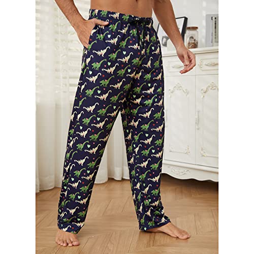Vulcanodon Mens Funny Pajama Pants ，Soft Lightweight Pajama Pants for Men with Button Fly Cartoon Men's Pajama Bottoms4