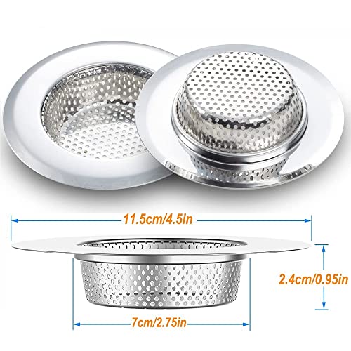 Colador para fregadero de acero inoxidable 2 piezas 4.5 pulg diámetro miniatura 2