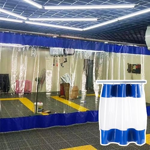 Rideau de séparation de garage en PVC bleu pour aménager un atelier de mécanique