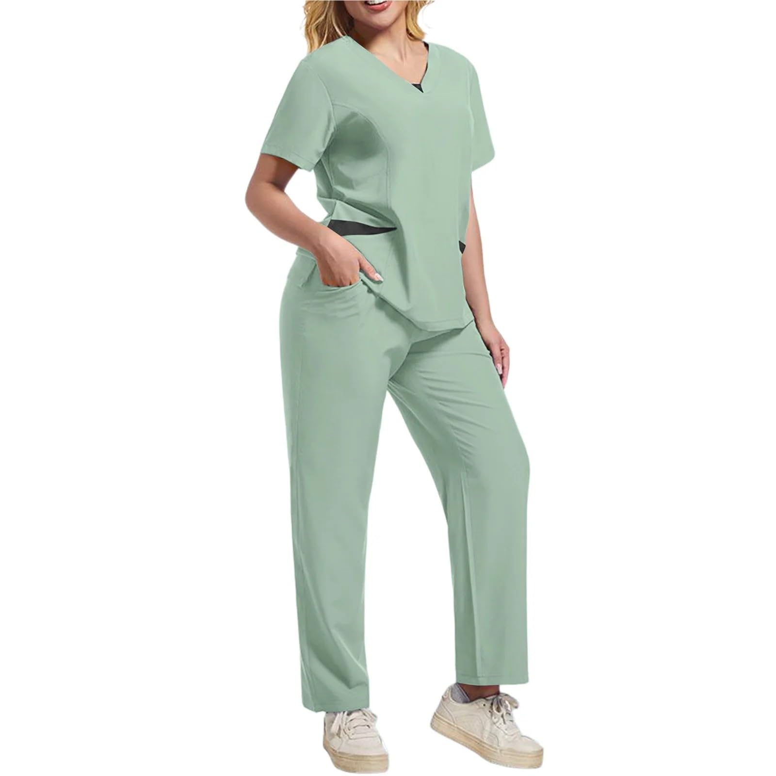 Kasacks Damen Pflege Anti-Falten-Komfort-Pflegeuniform for Herren, Unisex, for klinische Chirurgie, Labor, Peeling-Anzug, Oberteil, Hose