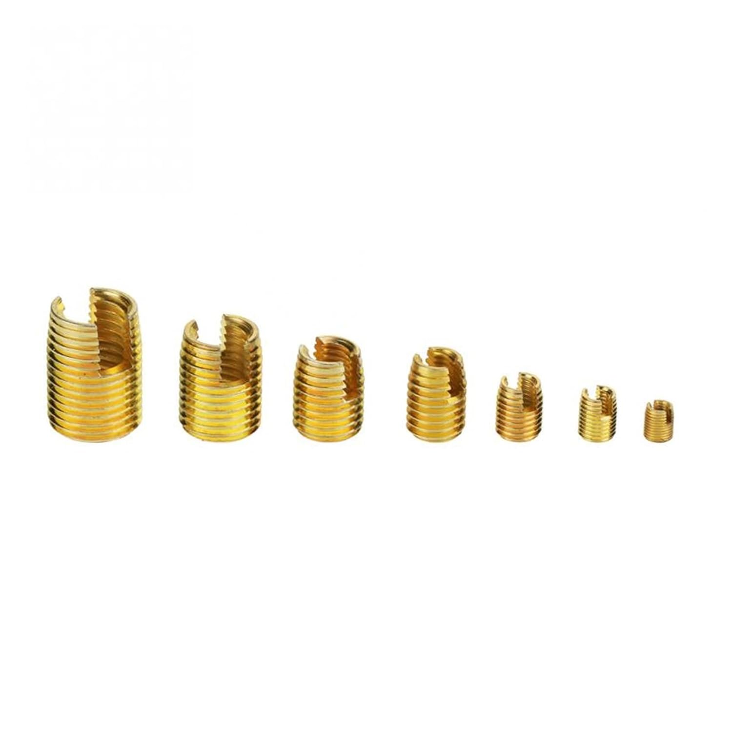 50Pcs M3/M4/M5/M6/M8/M10/M12 Thread Repair Insert Self Tapping Thread Slotted Insert Combination Set Assortment Kit Nicely