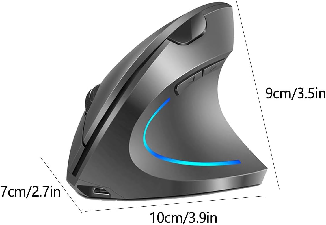 Mouse Ergonomico Portatile Verticale per La Casa USB 4 File Dpi per Laptop Desktop, White