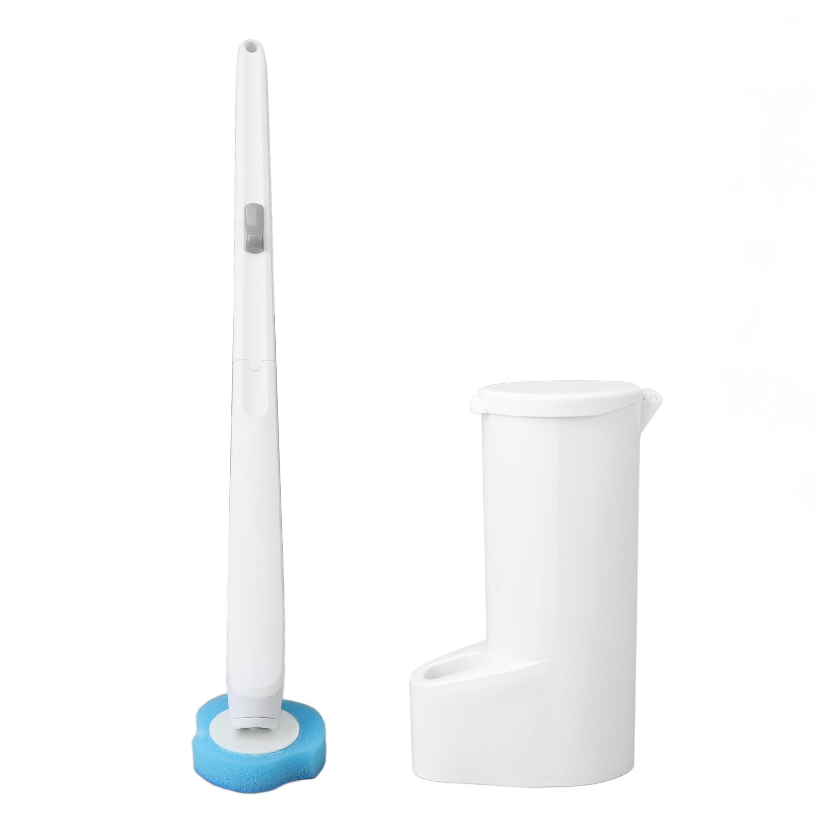 Spazzola per la pulizia della toilette monouso, 16 pezzi Liquido detergente con testa a fungo, manico lungo igienico, Scopino monouso per lavabo per bagno