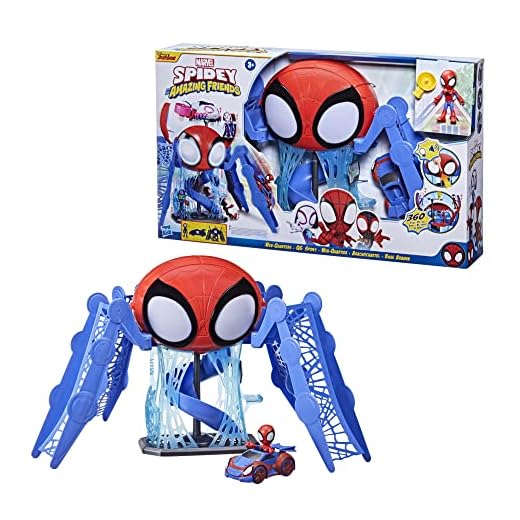 Spidey And His Amazing Friends Hasbro Marvel Playset Aracnocuartel - Figura y vehículo - para niños a Partir de 3 años (F1461)