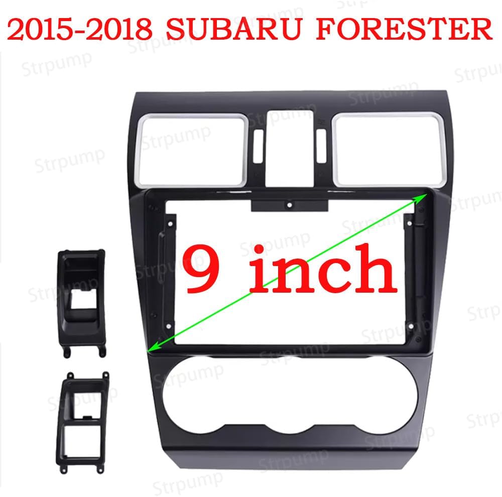 9'' Car Radio Stereo Fascia Frame Panel Trim Bezel with Power Harness Cable for Subaru Forester WRX XV 2012 13 14 15 Impreza Levorg
