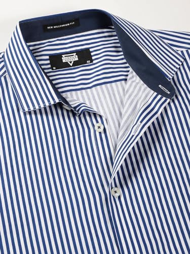 Image of Thomas Scott Men's | Stripes | Full Sleeve | Slim Fit | 100% Cotton | Cutaway | Formal Shirt