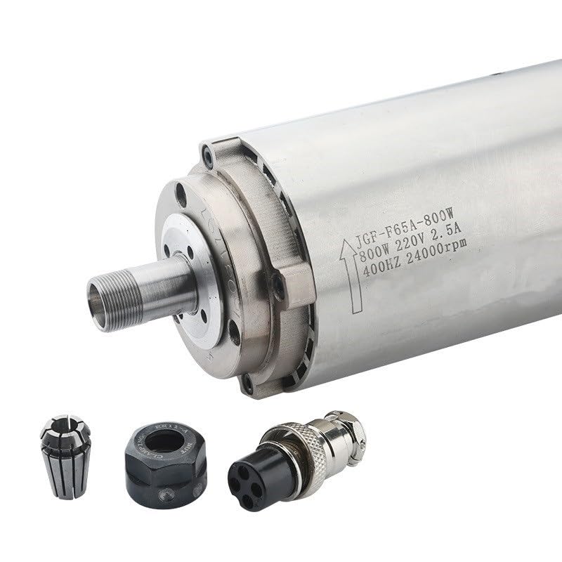 WAAZVXS F65A-800W 220V ER11 Air-Cooled Spindle Motor 65mm 24000RPM CNC Router Machine for Wood Carving Milling Grinding