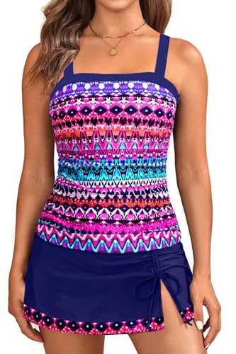 Image of Women Tankini Swimsuits with Skirt - Two Piece Swimsuit Tummy Control Bathing Suits 2025 Swimwear