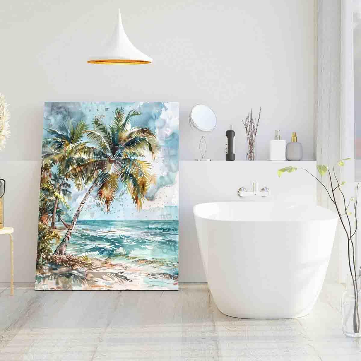 GeRRit Original-Palm tree Beach Wall Art Watercolor Landscape