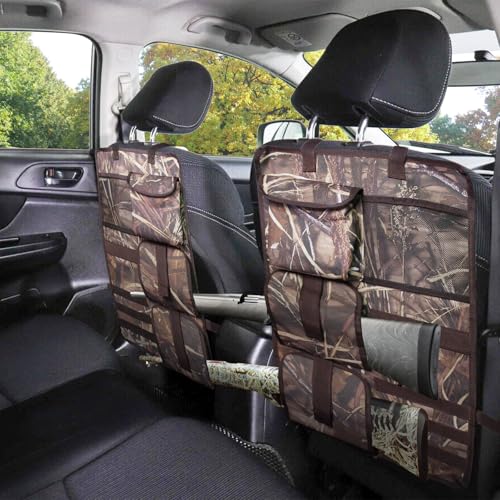 Nowaca 2 Pack Tactical Seat Back Gun Racks, Truck Gun Rack for Hunting Gear, Camo Gun Holder for Car with Molle Panel, Automotive Gun Racks for Hunting Rifles/Shotguns, Hunting Gift for Men