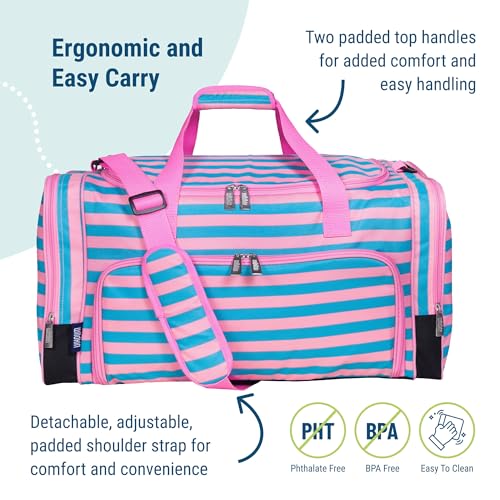 Image of Wildkin Kids Weekender Duffel Bag - Carry-On Size for School, Travel, & Sleepovers