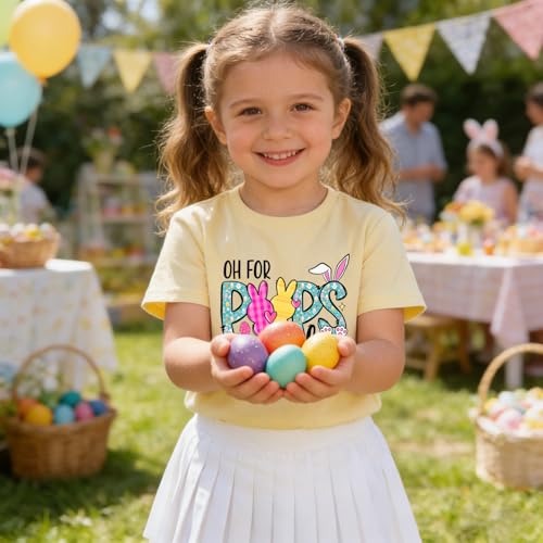 Image of Kids Easter Shirt Chick Short Sleeve Tee Tops for Toddler Girls Boys Easter Outfit Clothes 2-7 Years