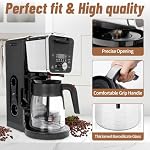 12 Cup Ninja Coffee Pot Replacement for CFP101 CFP201 CFP250A CFP300 CFP301 CFN601 CFP307, Glass Carafe With Brew-Through Lid and Sturdy Handle