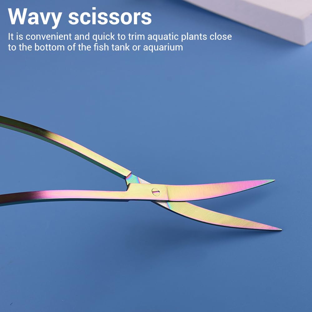 Kit Strumenti per Acquario,4 in 1/5 in 1/6 in 1 Attrezzi per Piante Acquatiche in Acciaio Inossidabile con Pinzette Forbici Spatola per Acquari