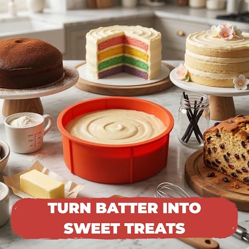 Image of Aditi Silicon Mould, Round (6 inches) | BPA Free, Non Toxic & Non-Stick | Premium Food Grade Quality | Reusable & Heat Resistant Mould | Soft, Flexible & Durable | Ideal for Baking Cake