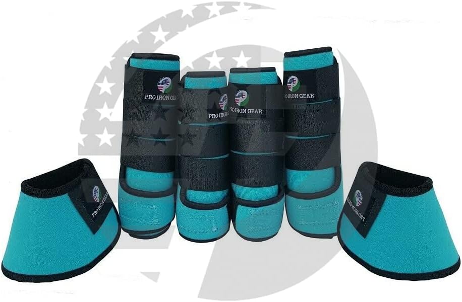 Miniatura 8 de Botas de cepillado medicinal para caballos, botas de campana de caballo, envolturas para piernas, equipo de protección, juego de 4 y juego de 6