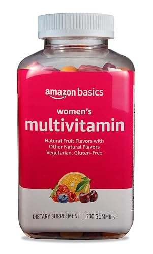 Amazon Basics Women's Multivitamin, Mixed Berry Flavor, Vegetarian & Gluten-Free, 300 Gummies (150 Servings) (Previously Solimo) - 300 Count (Pack of 1)