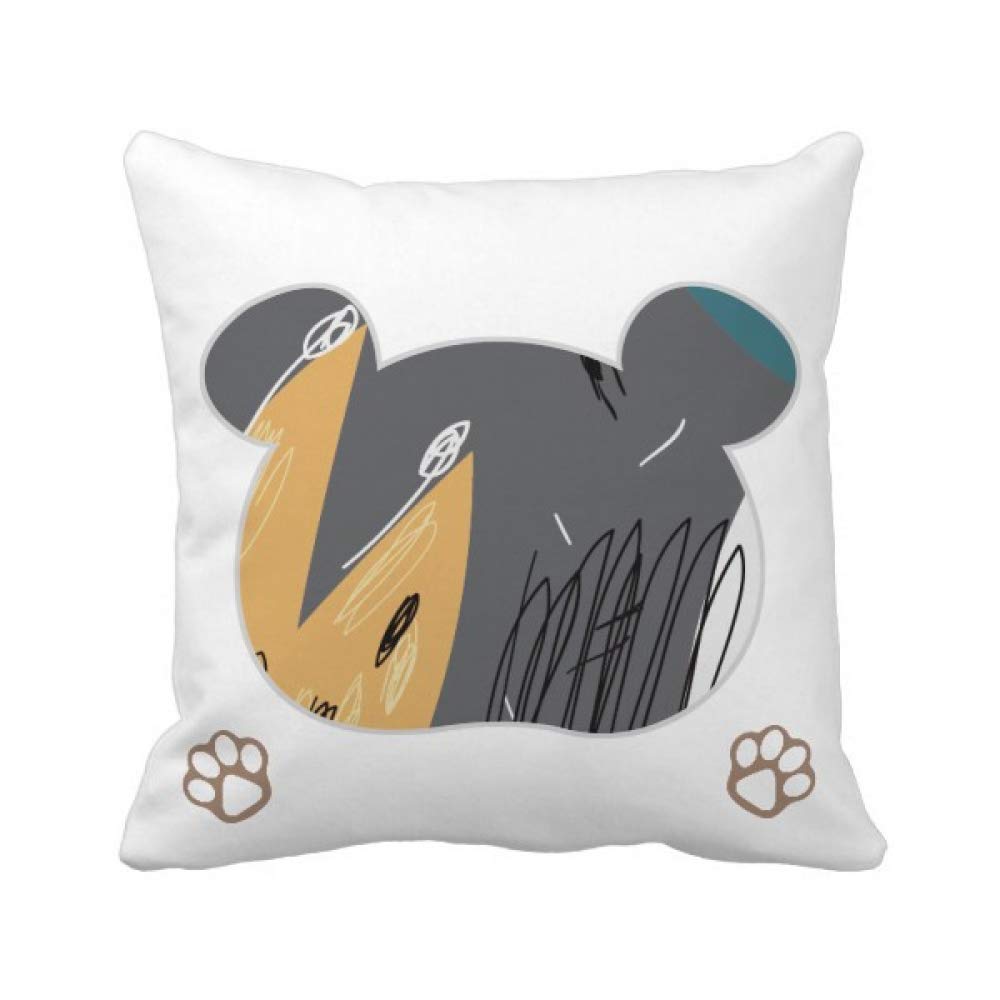 Housse de coussin ours abstrait gris aux finitions soigneuses et design moderne