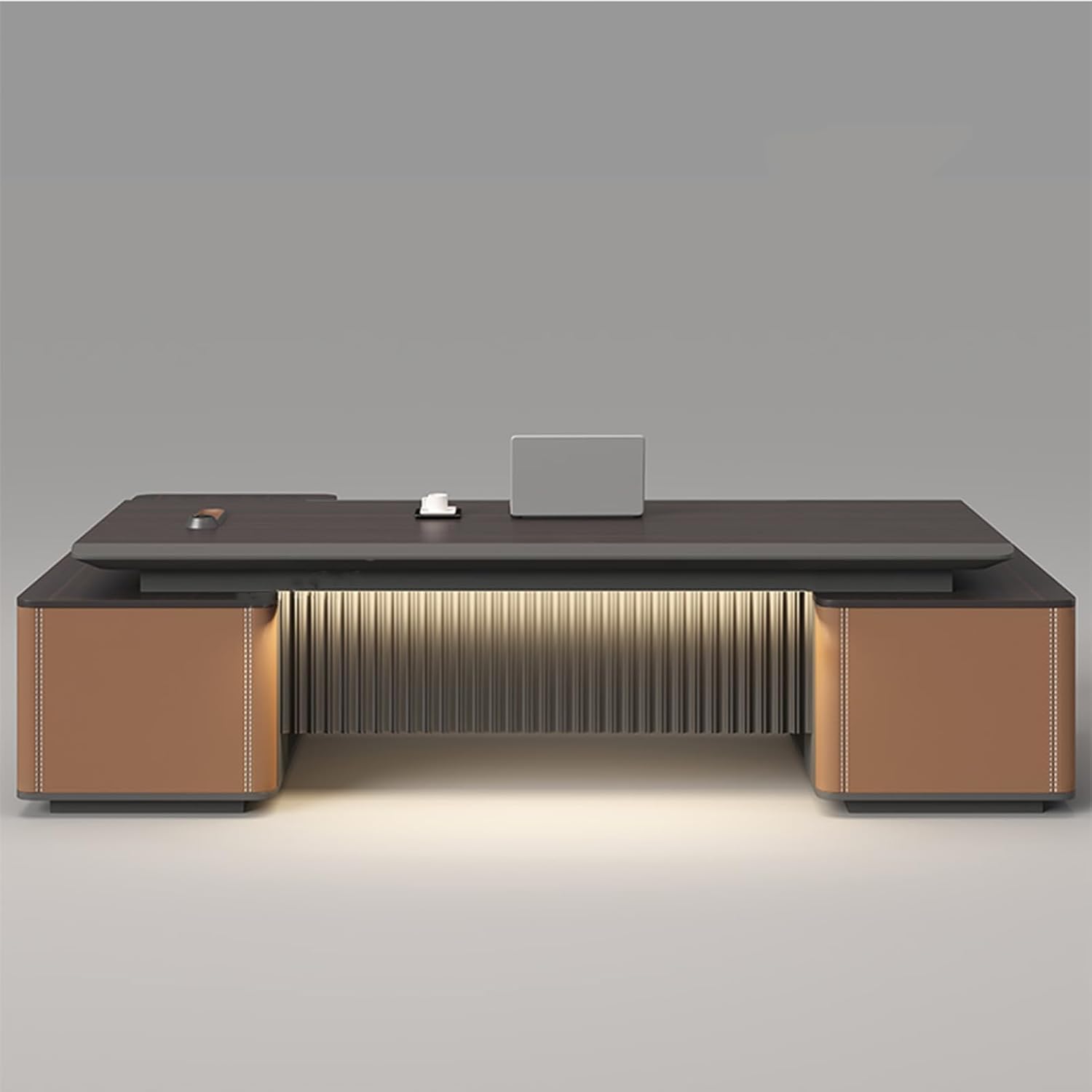 Modern L Shaped Executive Desk for CEO Boss Manager with Storage Cabinet Large Office Desk with Drawers Gaming