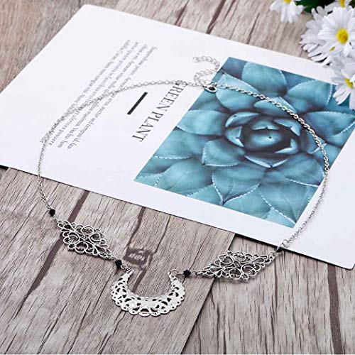 Yalice Gothic Crescent Moon Head Chain Crystal Headband Goddess Hair Chain Vintage Headpieces Festival Prom Costume Hair Jewelry For Women And Girls (Black) #TOP6