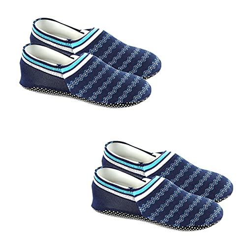 Image of Footmate Anti Skid /Slip Slipper Socks (2 Pair Pack) - Lightweight Rubber Grip Slippers Sock For Women & Men | Ultrasoft Comfort Slipper Shoes For Office, Home, Outdoor & Indoor
