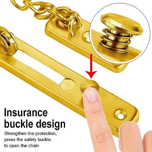 Türkette,Sicherheitsschloss Wohnungstür,Türschloss,tür sicherheitsriegel,türriegel,sicherheitskette,türsicherung einbruchschutz,verriegelung für türen (Elegantes Gold)