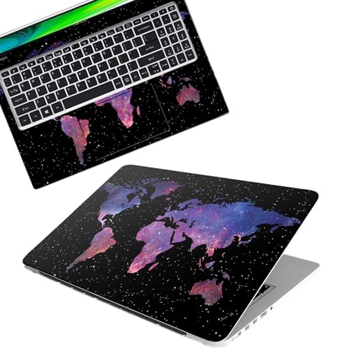 Image of Galaxsia World Map Full Body Vinyl Laptop Skin /Sticker /Cover Upto 15.6 Inches Laptops Laminated-Removable-HD Quality Compatible for Hp-Dell-Sony-Lenovo-Asus etc.(15x10 Inches)