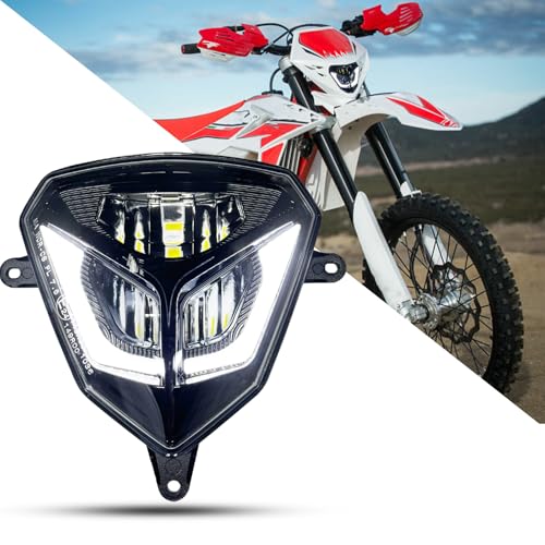 bamotoop 50 W LED moto faro omologato E con luce di marcia diurna per Beta RR125 200 4T250 300 2T 350 390 430 480 4T 2008-2024 Beta X-Trainer 2015-2024