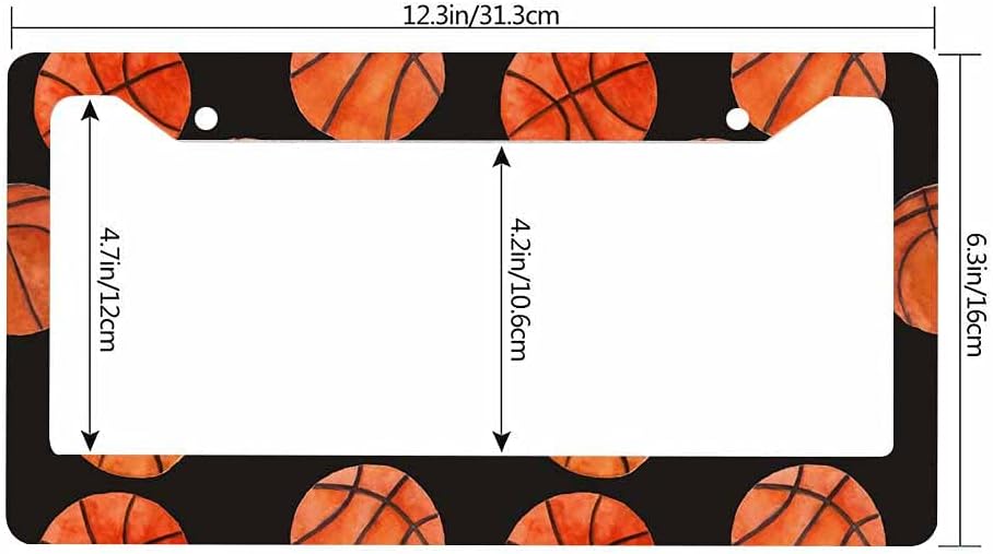 Decorative License Plate Frame Blank Basketball Court Car Tag Frame Aluminum Auto License Plate Holder for Men Women image 3