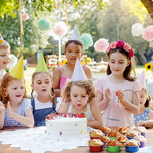 150 Pcs Aluminum Foil Baking Cups With Lids 5 Oz Disposable Ramekins For Baking Aluminum Pans Dessert Baking Cups Holders Muffin Tin For Bakery Birthday Wedding Party, 6 Colors #TOP6