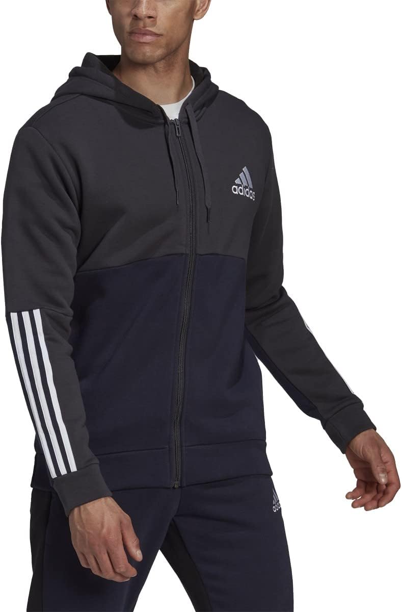 adidas mens Essentials Colorblock Full Zip Hoodie - Image 5
