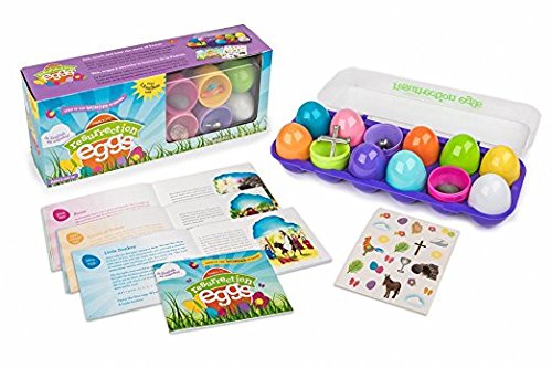 Family Life Resurrection Eggs — 12 Piece Easter Eggs Set with Booklet & Religious Figurines — Tells the Story of Easter — Eggs for Easter Egg Hunt