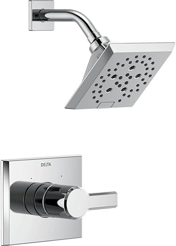 Miniatura 8 de Delta Faucet Pivotal Serie 17 - Grifo de ducha de doble función, kit de molduras de ducha, cabezal de ducha H2Okinetic de 5 pulverizaciones, negro