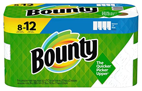 Image of Bounty - Paper Towels - Select-A-Size Paper Towels - 9.49 inch x 19.02 inch x 10.98 inch - 19.02 inch x 10.98 inch x 9.49 inch - White