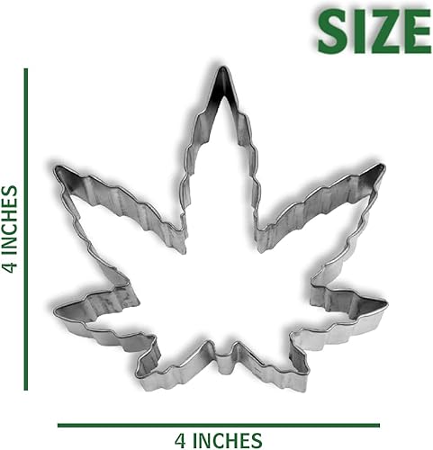 Miniatura 2 de Cortador de galletas de hojas de marihuana de acero inoxidable de 4 pulgadas, molde para tartas de brotes de hojas para manualidades, pastelería,