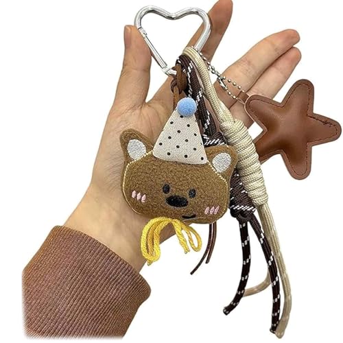 Image of 1 Piece Keychains Aesthetic, Bag Charms for Handbags, Cute Keychain for Girls, Plush Bear Design, Matching Key Rings for Home
