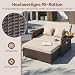 GIANTEX Lounge Möbel Outdoor, Rattan Gartenlounge Set mit Hocker, Gartensofa mit Liegefunktion, Balkon Lounge Set, Doppelliege Outdoor Sofa, Balkonmöbel Sonneninsel Loungebett mit stauraum