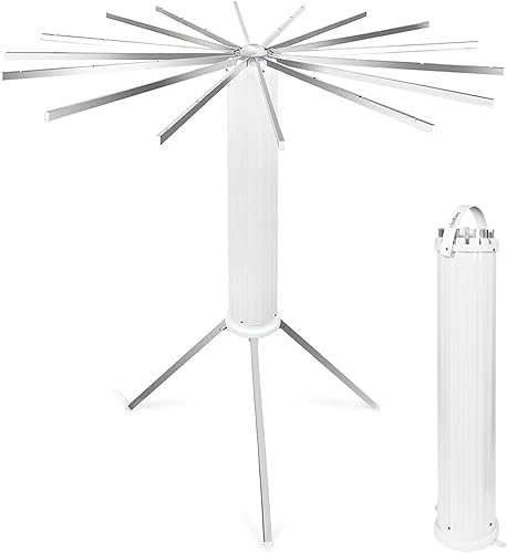 Colayer Estante de secado de ropa de trípode de aluminio, estante de ropa de aluminio portátil plegable, ahorro de espacio para lavandería y