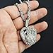 MAXBLING81 Iced Silver Plated Baseball Hitter & Glove Pendant & 4mm 24