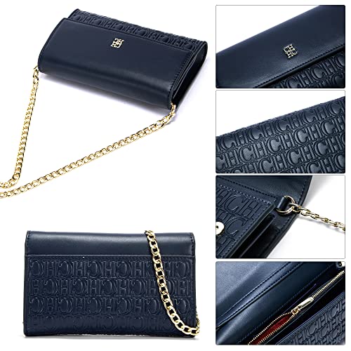 شنطة كروس/ كتف صغيرة للنساء مع سلسلة معدنية ذهبية من سي اتش سي اتش ديوسّا، تستخدم كمحفظة للجوال مع فتحات لبطاقات الائتمان