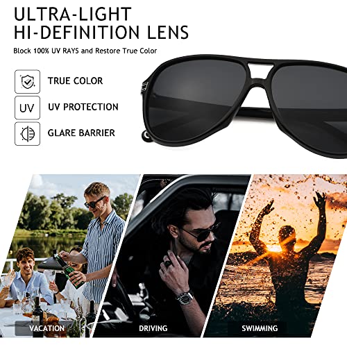 Aviator Sunglasses For Men Double Bridge Plastic Frame Polarzied Lens For Driving4