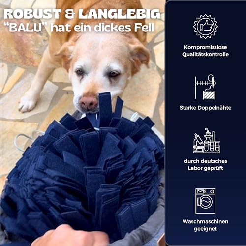 Napfgeflüster® – Schnüffelteppich BALU – Intelligenzspielzeug für Hunde – Hundespielzeug & Trainingsspielzeug – Beschäftigung & Futterteppich für Hunde – Verstellbar