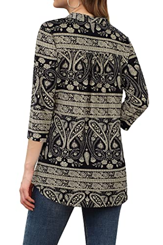 BEPEI Womens Tops Dressy Casual 3/4 Sleeve Blouses V Neck Business Work Shirts3